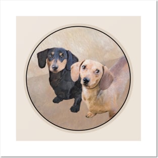 Smooth Dachshund Painting - Cute Original Dog Art Posters and Art